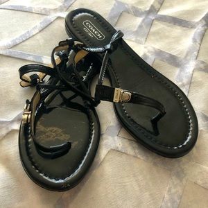 Coach sandal patent leather size 7